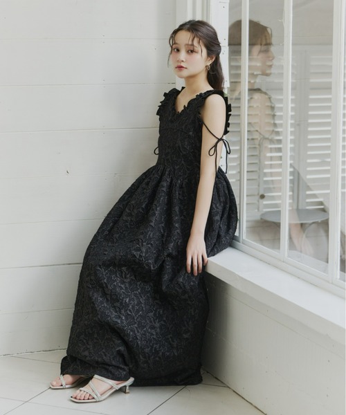 フリルリボンジャガードワンピース（ワンピース）｜Olu.（オルドット