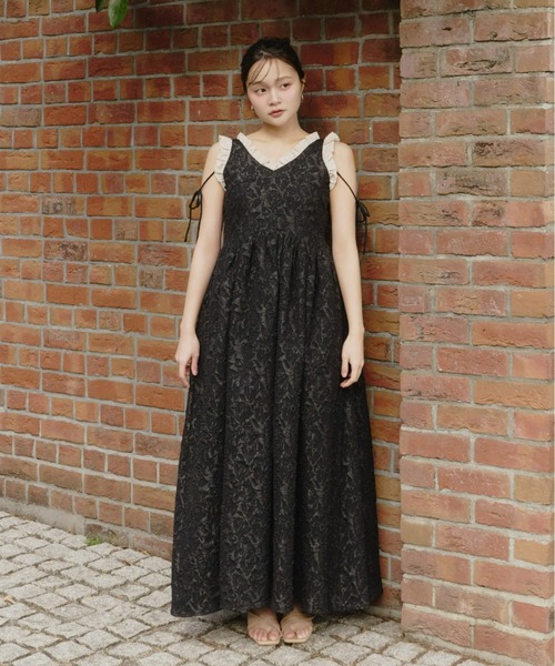 Olu.（オルドット）の「フリルリボンジャガードワンピース（ワンピース・レディース・ブラック×ベージュ/ホワイト系その他/ブラック・0/1）」の21枚目の写真