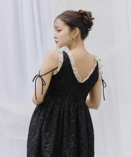 Olu.（オルドット）の「フリルリボンジャガードワンピース（ワンピース・レディース・ブラック×ベージュ/ホワイト系その他/ブラック・0/1）」の22枚目の写真