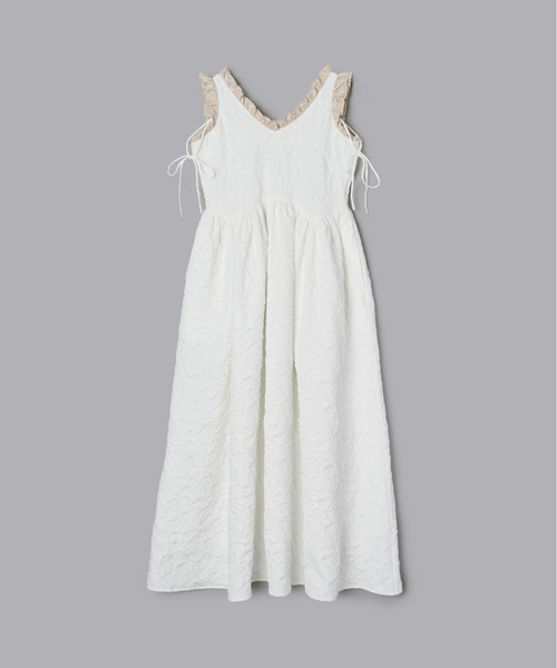 Olu.（オルドット）の「フリルリボンジャガードワンピース（ワンピース・レディース・ブラック×ベージュ/ホワイト系その他/ブラック・0/1）」の9枚目の写真