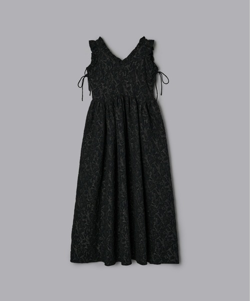 Olu.（オルドット）の「フリルリボンジャガードワンピース（ワンピース・レディース・ブラック×ベージュ/ホワイト系その他/ブラック・0/1）」の8枚目の写真