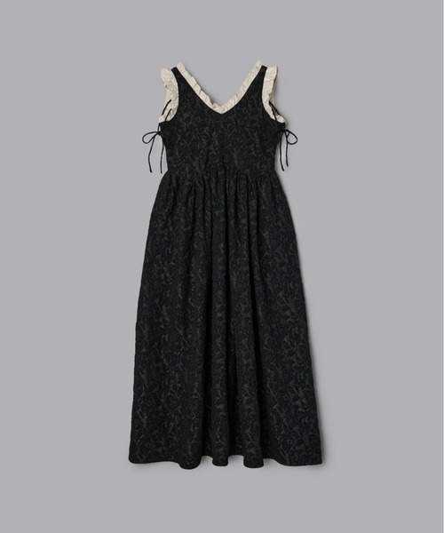 Olu.（オルドット）の「フリルリボンジャガードワンピース（ワンピース・レディース・ブラック×ベージュ/ホワイト系その他/ブラック・0/1）」の7枚目の写真