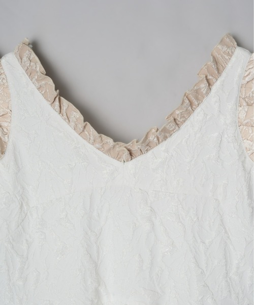 Olu.（オルドット）の「フリルリボンジャガードワンピース（ワンピース・レディース・ブラック×ベージュ/ホワイト系その他/ブラック・0/1）」の10枚目の写真