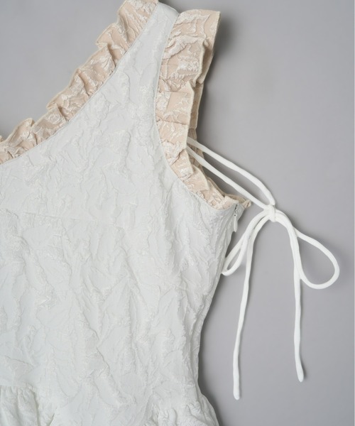 Olu.（オルドット）の「フリルリボンジャガードワンピース（ワンピース・レディース・ブラック×ベージュ/ホワイト系その他/ブラック・0/1）」の11枚目の写真