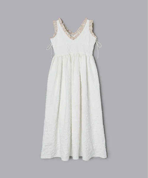 Olu.（オルドット）の「フリルリボンジャガードワンピース（ワンピース・レディース・ブラック×ベージュ/ホワイト系その他/ブラック・0/1）」の15枚目の写真