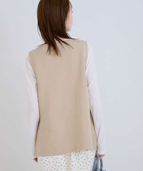 coca（coca）（コカ）の「金ボタンニットベスト | セレモニー オフィス ママスーツ フォーマルウェア スーツ 卒業式（ベスト・レディース・ネイビー/ベージュ・M/L）」の10枚目の写真