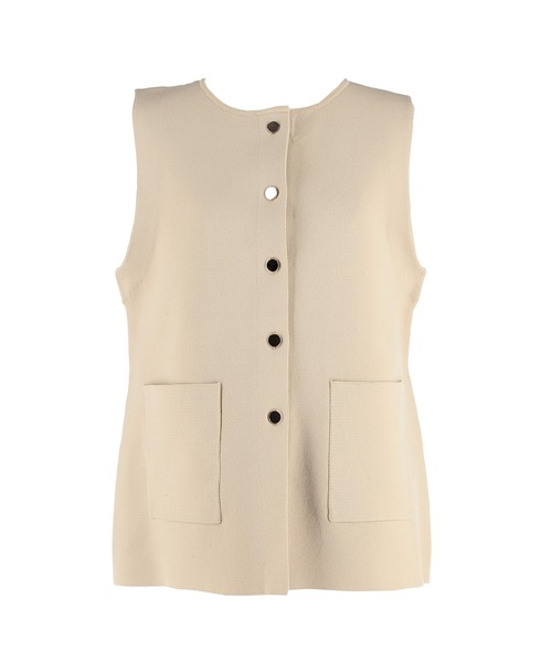 coca（coca）（コカ）の「金ボタンニットベスト | セレモニー オフィス ママスーツ フォーマルウェア スーツ 卒業式（ベスト・レディース・ネイビー/ベージュ・M/L）」の20枚目の写真