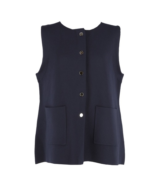coca（coca）（コカ）の「金ボタンニットベスト | セレモニー オフィス ママスーツ フォーマルウェア スーツ 卒業式（ベスト・レディース・ネイビー/ベージュ・M/L）」の21枚目の写真
