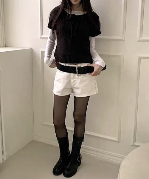 Vipoa(ヴィポア)の「Draw string knit tops(ニット/セーター・レディース・グレー/アイボリー/ブラウン・FREE)」の19枚目の写真