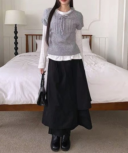 Vipoa(ヴィポア)の「Draw string knit tops(ニット/セーター・レディース・グレー/アイボリー/ブラウン・FREE)」の14枚目の写真