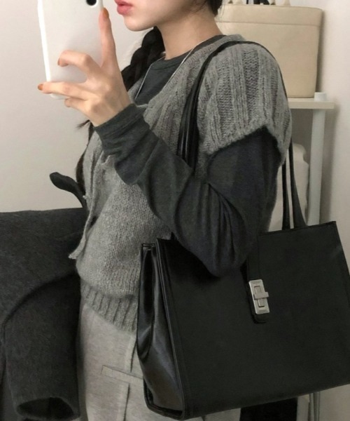 Vipoa(ヴィポア)の「Draw string knit tops(ニット/セーター・レディース・グレー/アイボリー/ブラウン・FREE)」の13枚目の写真