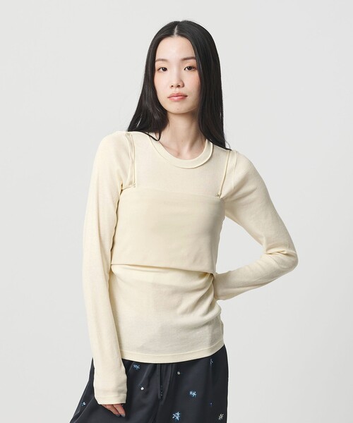 BEAUTY&YOUTH UNITED ARROWS(ビューティーアンドユースユナイテッドアローズ)の「コットンポリウレタン ロングスリーブカットソー&バンドゥ(Tシャツ/カットソー・レディース・ブラック/ライム/クリーム・FREE)」の3枚目の写真