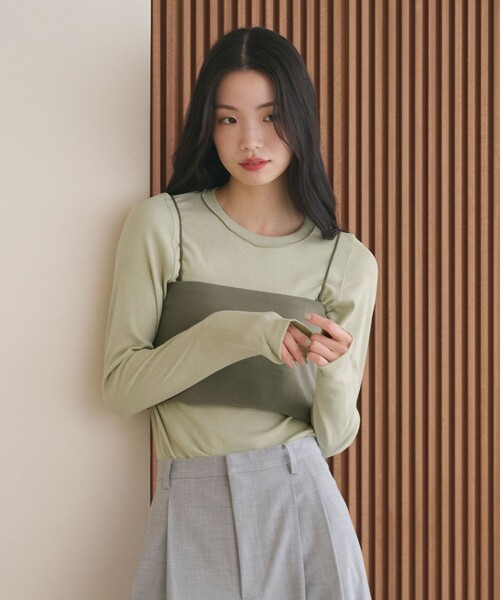 BEAUTY&YOUTH UNITED ARROWS(ビューティーアンドユースユナイテッドアローズ)の「コットンポリウレタン ロングスリーブカットソー&バンドゥ(Tシャツ/カットソー・レディース・ブラック/ライム/クリーム・FREE)」の4枚目の写真