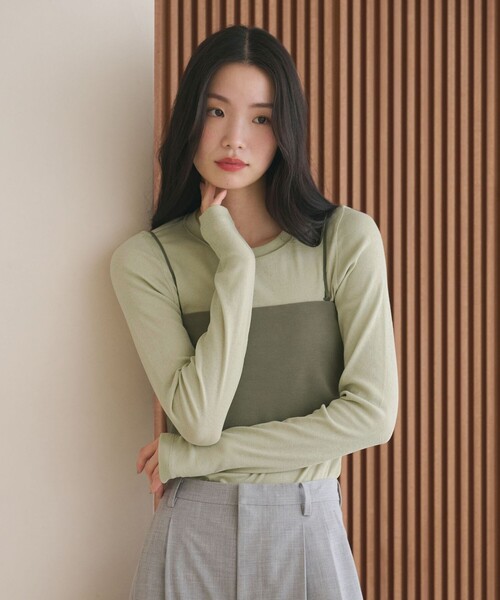 BEAUTY&YOUTH UNITED ARROWS(ビューティーアンドユースユナイテッドアローズ)の「コットンポリウレタン ロングスリーブカットソー&バンドゥ(Tシャツ/カットソー・レディース・ブラック/ライム/クリーム・FREE)」の5枚目の写真