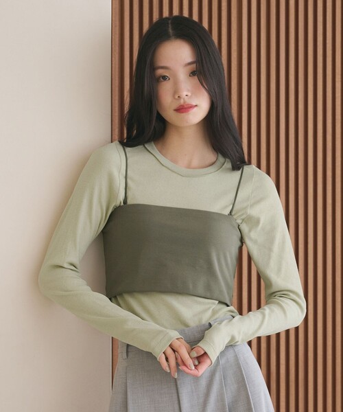 BEAUTY&YOUTH UNITED ARROWS(ビューティーアンドユースユナイテッドアローズ)の「コットンポリウレタン ロングスリーブカットソー&バンドゥ(Tシャツ/カットソー・レディース・ブラック/ライム/クリーム・FREE)」の6枚目の写真