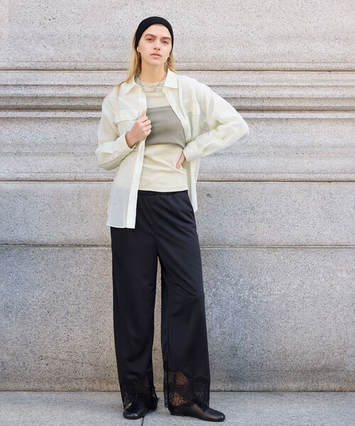 BEAUTY&YOUTH UNITED ARROWS(ビューティーアンドユースユナイテッドアローズ)の「コットンポリウレタン ロングスリーブカットソー&バンドゥ(Tシャツ/カットソー・レディース・ブラック/ライム/クリーム・FREE)」の11枚目の写真