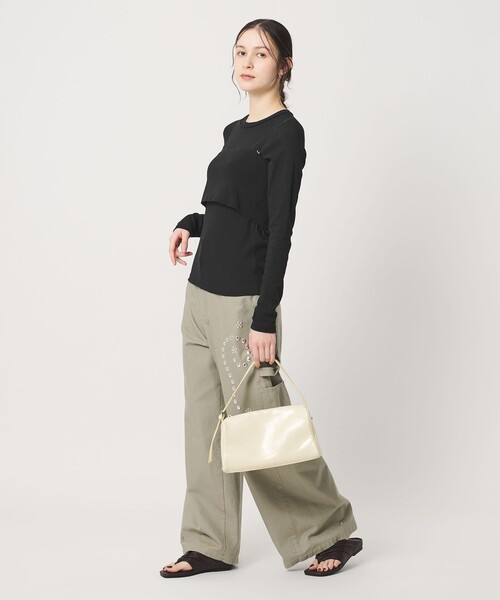BEAUTY&YOUTH UNITED ARROWS(ビューティーアンドユースユナイテッドアローズ)の「コットンポリウレタン ロングスリーブカットソー&バンドゥ(Tシャツ/カットソー・レディース・ブラック/ライム/クリーム・FREE)」の13枚目の写真