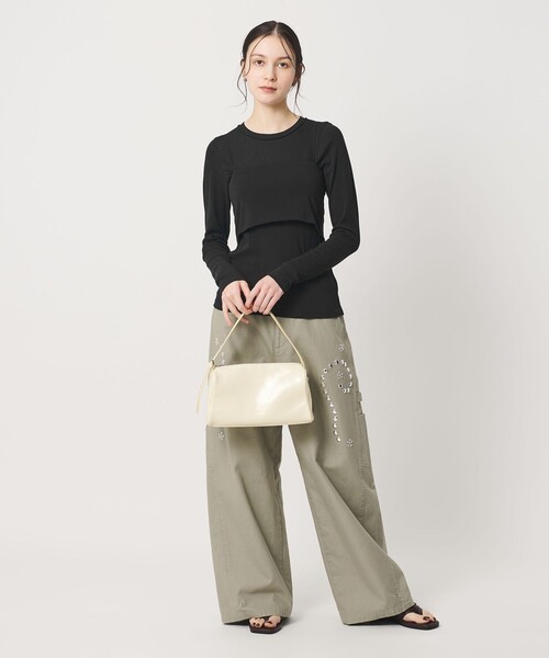 BEAUTY&YOUTH UNITED ARROWS(ビューティーアンドユースユナイテッドアローズ)の「コットンポリウレタン ロングスリーブカットソー&バンドゥ(Tシャツ/カットソー・レディース・ブラック/ライム/クリーム・FREE)」の14枚目の写真