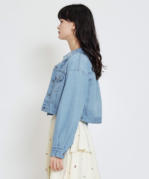 REDYAZEL(レディアゼル)の「フラワービジューパールデニムジャケット(デニムジャケット・レディース・サックスブルー/ブルー・FREE)」の18枚目の写真