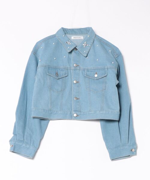 REDYAZEL(レディアゼル)の「フラワービジューパールデニムジャケット(デニムジャケット・レディース・サックスブルー/ブルー・FREE)」の22枚目の写真