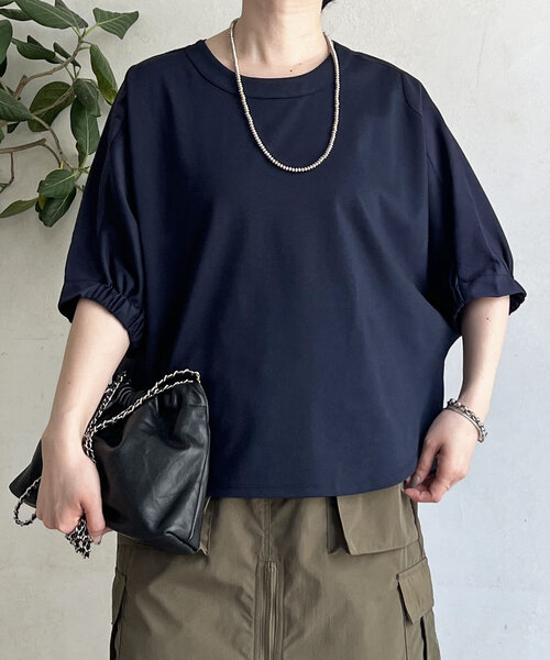 un dix cors(アンディコール)の「接触冷感異素材プルオーバー(Tシャツ/カットソー・レディース・オフホワイト・FREE)」の7枚目の写真