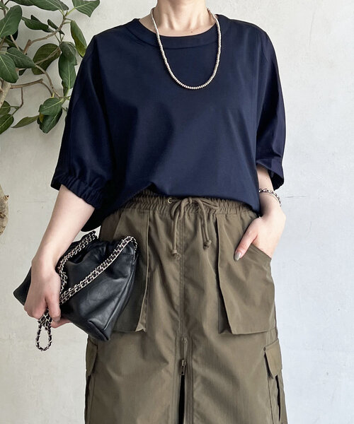 un dix cors(アンディコール)の「接触冷感異素材プルオーバー(Tシャツ/カットソー・レディース・オフホワイト・FREE)」の9枚目の写真