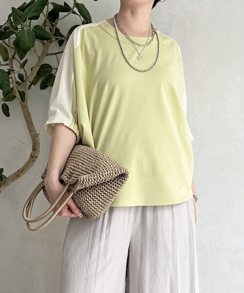 un dix cors(アンディコール)の「接触冷感異素材プルオーバー(Tシャツ/カットソー・レディース・オフホワイト・FREE)」の12枚目の写真