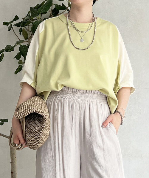 un dix cors(アンディコール)の「接触冷感異素材プルオーバー(Tシャツ/カットソー・レディース・オフホワイト・FREE)」の14枚目の写真