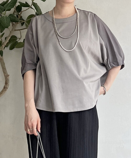 un dix cors(アンディコール)の「接触冷感異素材プルオーバー(Tシャツ/カットソー・レディース・オフホワイト・FREE)」の15枚目の写真
