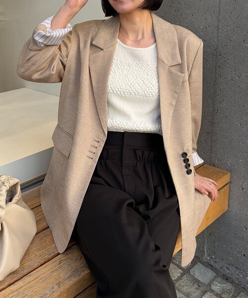 CAPRICIEUX LE'MAGE（カプリシューレマージュ）の「シャーリングニット（ニット/セーター・レディース・ブラック/ホワイト/ピンク・FREE）」の12枚目の写真