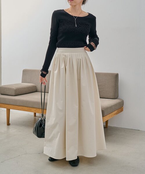 CAPRICIEUX LE'MAGE（カプリシューレマージュ）の「シャーリングニット（ニット/セーター・レディース・ブラック/ホワイト/ピンク・FREE）」の16枚目の写真