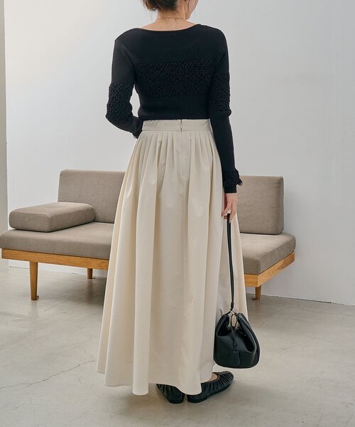 CAPRICIEUX LE'MAGE（カプリシューレマージュ）の「シャーリングニット（ニット/セーター・レディース・ブラック/ホワイト/ピンク・FREE）」の22枚目の写真