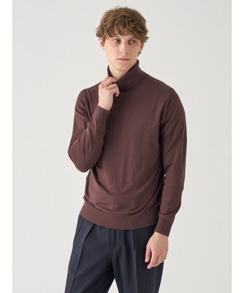 JOHN SMEDLEY(ジョンスメドレー)の「タートルネック長袖コットンニットプルオーバー(ニット/セーター・メンズ・ブラウン系その他2・S/M/L)」の3枚目の写真