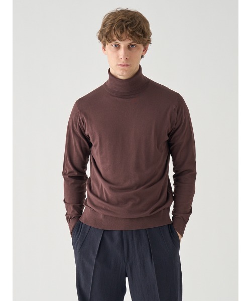 JOHN SMEDLEY(ジョンスメドレー)の「タートルネック長袖コットンニットプルオーバー(ニット/セーター・メンズ・ブラウン系その他2・S/M/L)」の4枚目の写真