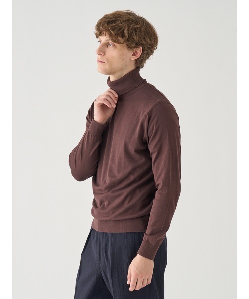 JOHN SMEDLEY(ジョンスメドレー)の「タートルネック長袖コットンニットプルオーバー(ニット/セーター・メンズ・ブラウン系その他2・S/M/L)」の5枚目の写真