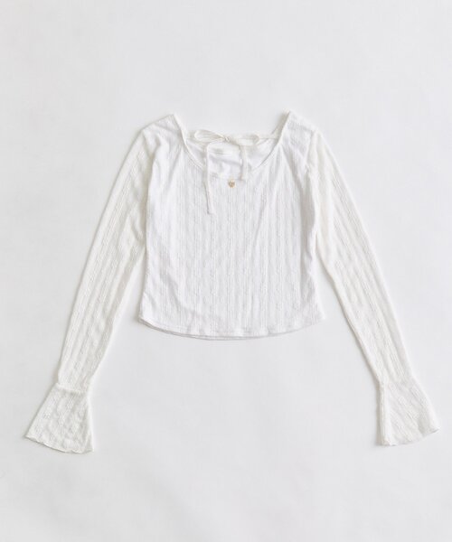 OLIVE des OLIVE（オリーブデオリーブ）の「【Belle Charme】Heart Charm Lace Tops（Tシャツ/カットソー・レディース・ブラック/オフホワイト/ピンク・FREE）」の17枚目の写真