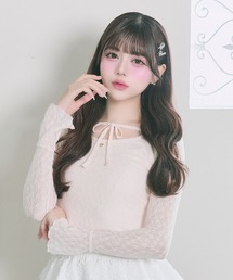 OLIVE des OLIVE | 【Belle Charme】Heart Charm Lace Tops(Tシャツ/カットソー)