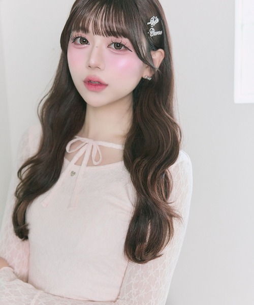 OLIVE des OLIVE（オリーブデオリーブ）の「【Belle Charme】Heart Charm Lace Tops（Tシャツ/カットソー・レディース・ブラック/オフホワイト/ピンク・FREE）」の8枚目の写真