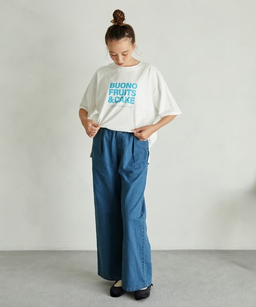 undeny.(アンディニ-)の「undeny/アンディニー FRUITS & CAKE Tシャツ(Tシャツ/カットソー・レディース・チャコールグレー/ベージュ系その他/ホワイト・F)」の5枚目の写真