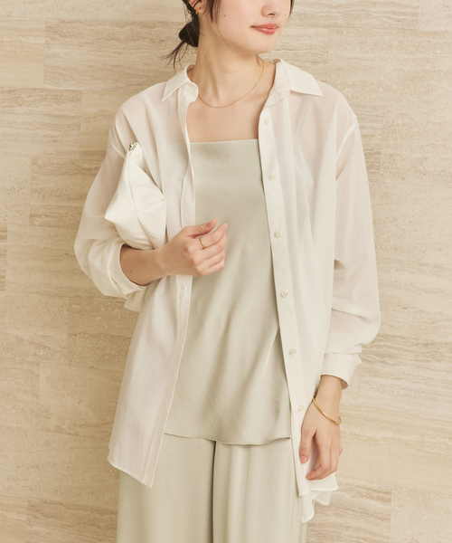 plage（プラージュ）の「《追加》dull satin キャミソール（キャミソール・レディース・ブラウン/ライトグレー・FREE）」の6枚目の写真