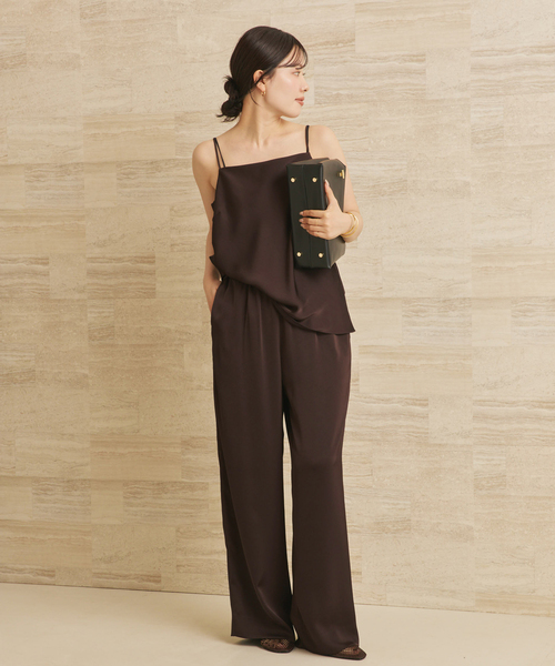 plage（プラージュ）の「《追加》dull satin キャミソール（キャミソール・レディース・ブラウン/ライトグレー・FREE）」の7枚目の写真