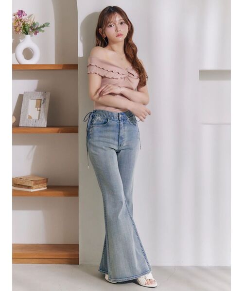 EATME（イートミー）の「オフショルツイストフリルTOP（Tシャツ/カットソー・レディース・ピンク/グレー/ブラック・FREE）」の7枚目の写真