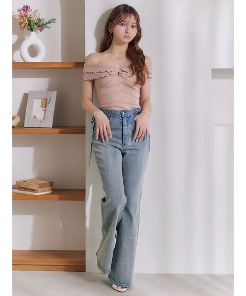 EATME（イートミー）の「オフショルツイストフリルTOP（Tシャツ/カットソー・レディース・ピンク/グレー/ブラック・FREE）」の10枚目の写真