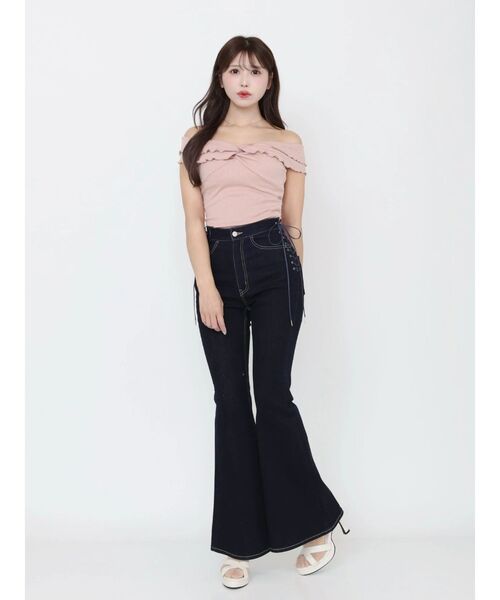 EATME（イートミー）の「オフショルツイストフリルTOP（Tシャツ/カットソー・レディース・ピンク/グレー/ブラック・FREE）」の13枚目の写真