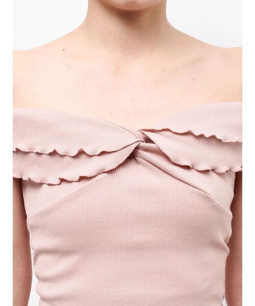 EATME（イートミー）の「オフショルツイストフリルTOP（Tシャツ/カットソー・レディース・ピンク/グレー/ブラック・FREE）」の19枚目の写真