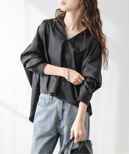 AMELY(エミリー)の「スキッパーデザイン シャツブラウス(シャツ/ブラウス・レディース・オフホワイト/ブラック・フリー)」の15枚目の写真