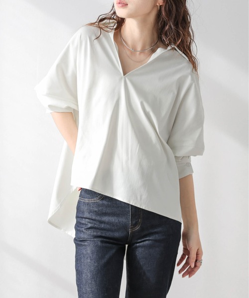 AMELY(エミリー)の「スキッパーデザイン シャツブラウス(シャツ/ブラウス・レディース・オフホワイト/ブラック・フリー)」の22枚目の写真