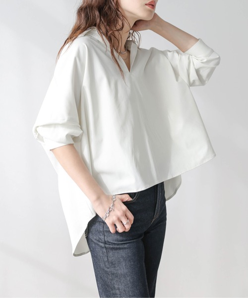 AMELY(エミリー)の「スキッパーデザイン シャツブラウス(シャツ/ブラウス・レディース・オフホワイト/ブラック・フリー)」の20枚目の写真