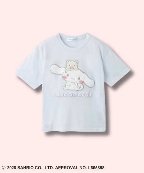 sanrio（サンリオ）の「【Sanrio /サンリオ】キャラクターズ 半袖Tシャツ サガラ刺繍（Tシャツ/カットソー・キッズ・ブルー/ミント/ブラック/クリーム/サックスブルー/オフホワイト/ラベンダー・160cm/110cm/100cm/120cm/130cm/140cm/150cm）」の6枚目の写真
