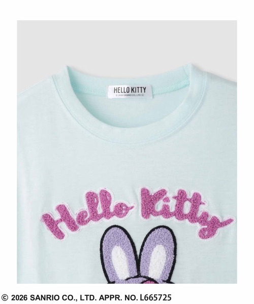 sanrio（サンリオ）の「【Sanrio /サンリオ】キャラクターズ 半袖Tシャツ サガラ刺繍（Tシャツ/カットソー・キッズ・ブルー/ミント/ブラック/クリーム/サックスブルー/オフホワイト/ラベンダー・160cm/110cm/100cm/120cm/130cm/140cm/150cm）」の13枚目の写真